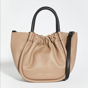 Proenza schouler taupe small rouched handbag in great condition.